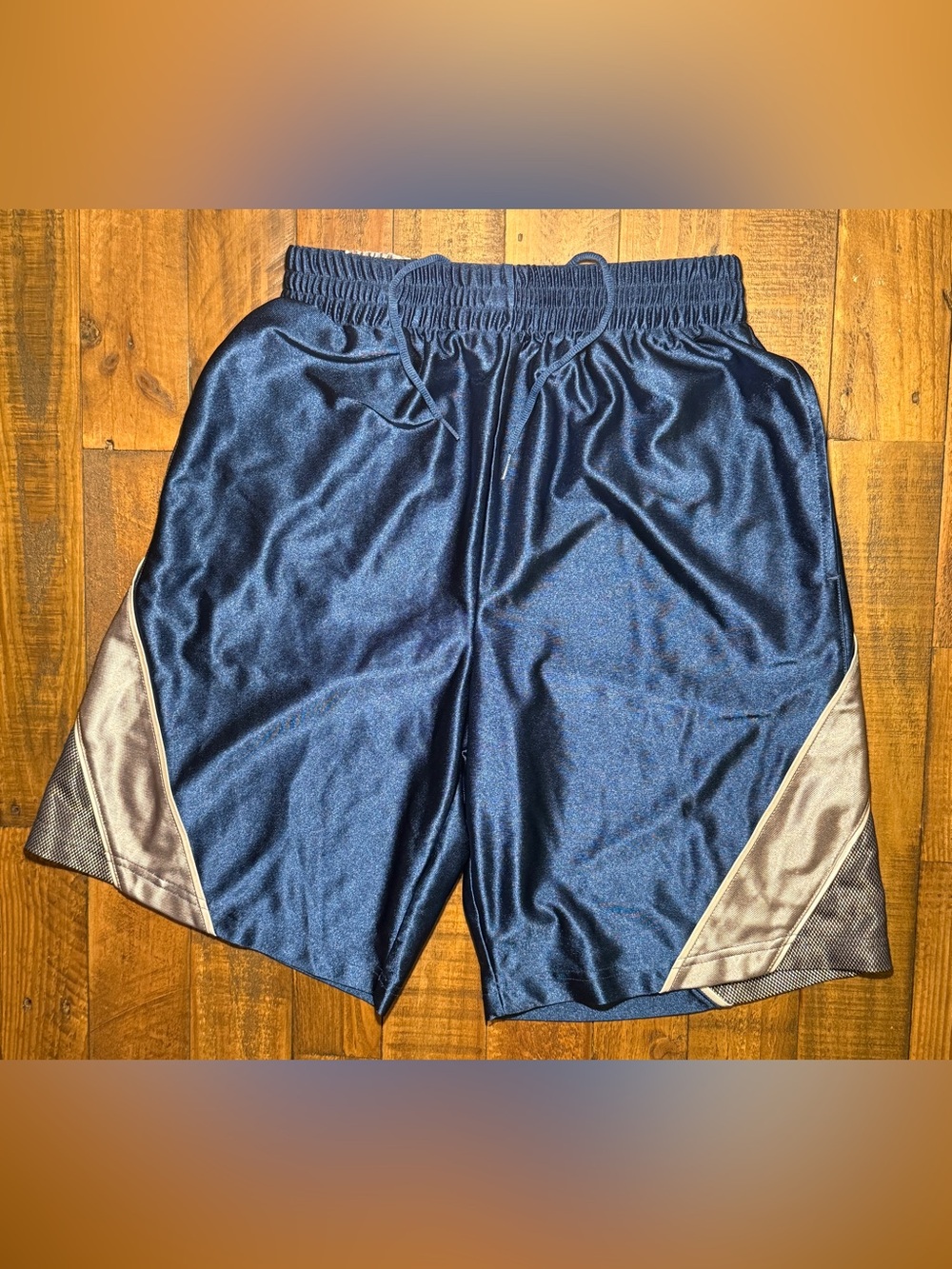 Y2K Tek Gear Navy & Silver Athletic Shorts – Men’s Small